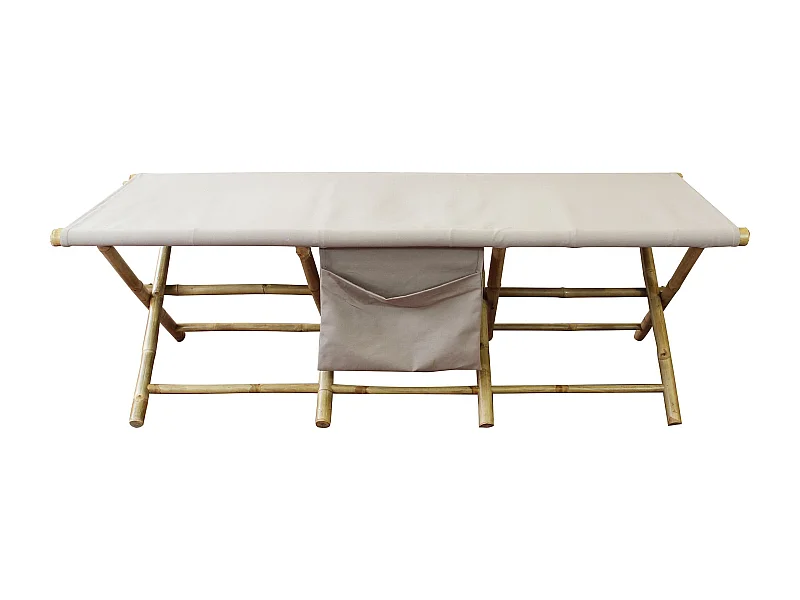 MilaniHome.it - lettino da giardino in bamboo di design per esterno giardino cm 76 l x 180 p x 48 hdi coloreBeige