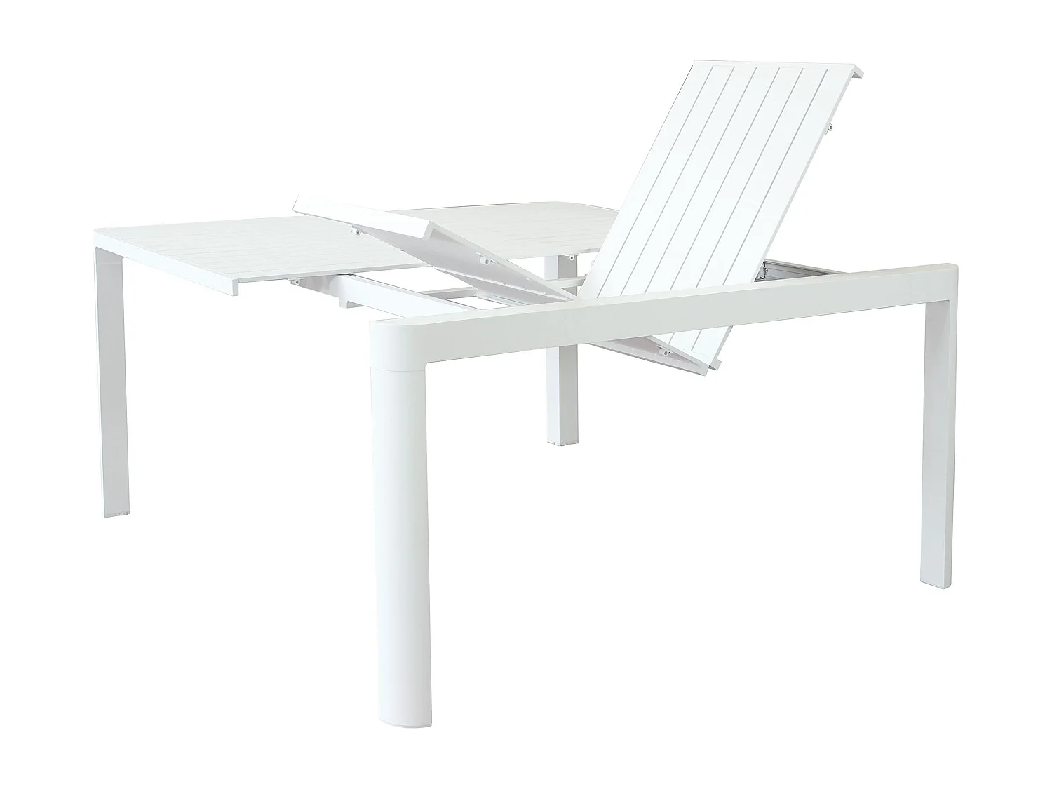 MilaniHome.it - tavolo da giardino in alluminio allungabile 100/150 x 150 cm di design per esterno giardino cm 100/150 x 150 x 75 hdi coloreBianco