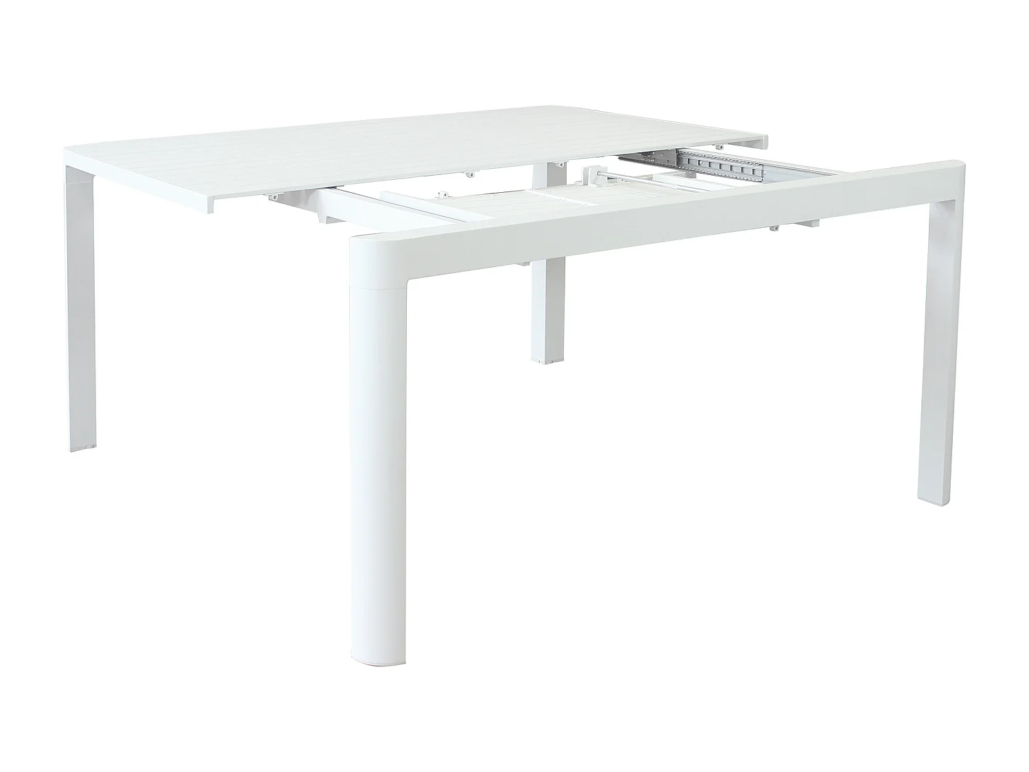 MilaniHome.it - tavolo da giardino in alluminio allungabile 100/150 x 150 cm di design per esterno giardino cm 100/150 x 150 x 75 hdi coloreBianco