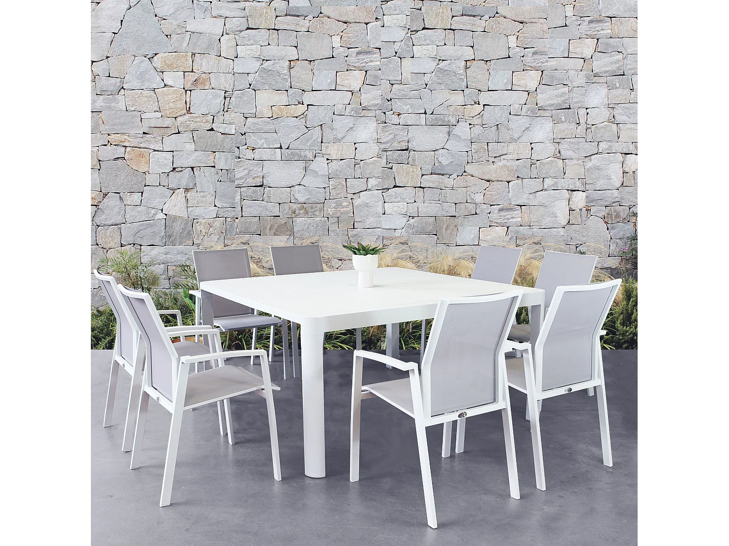 MilaniHome.it - tavolo da giardino in alluminio allungabile 100/150 x 150 cm di design per esterno giardino cm 100/150 x 150 x 75 hdi coloreBianco