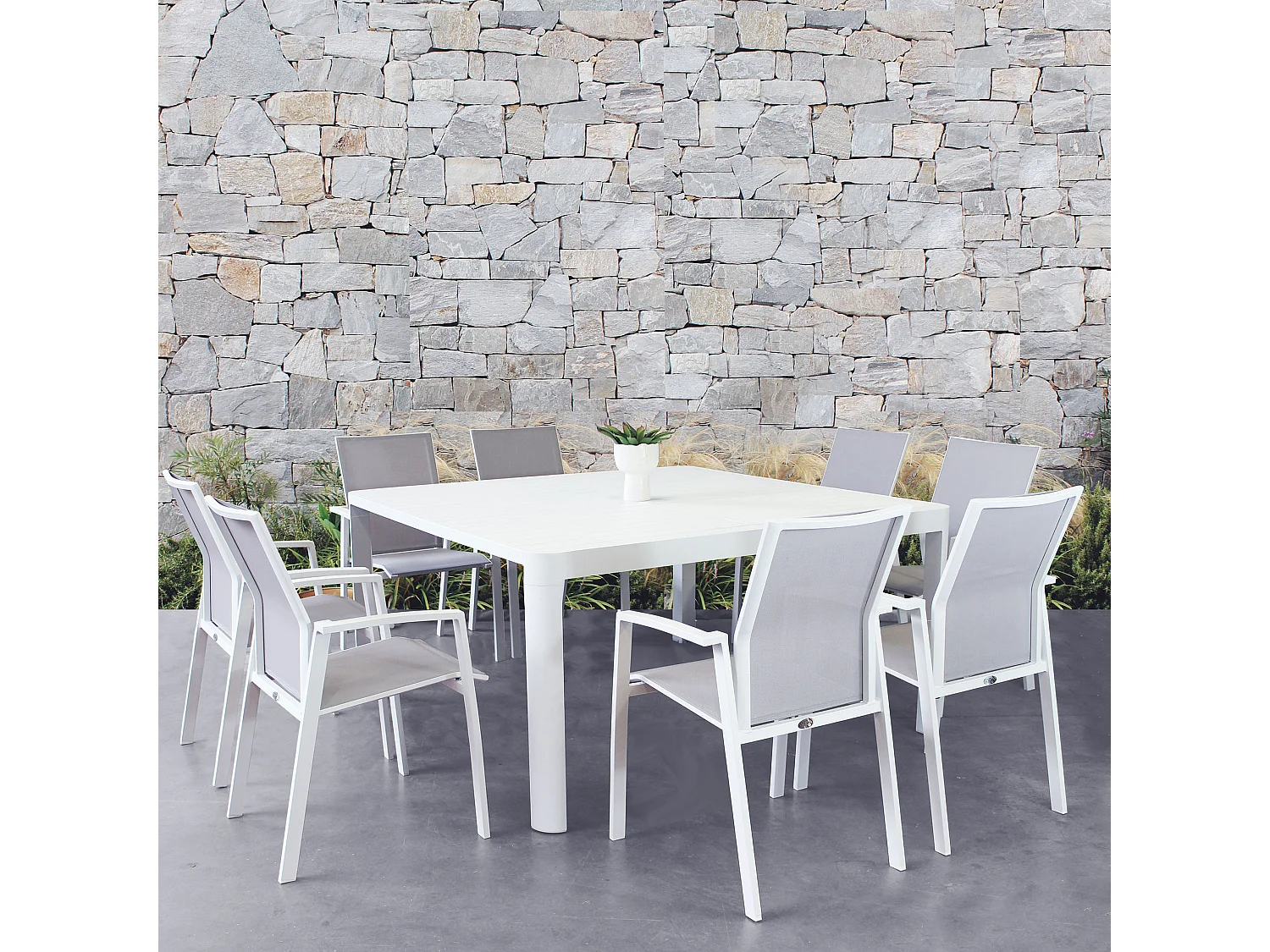MilaniHome.it - tavolo da giardino in alluminio allungabile 100/150 x 150 cm di design per esterno giardino cm 100/150 x 150 x 75 hdi coloreBianco