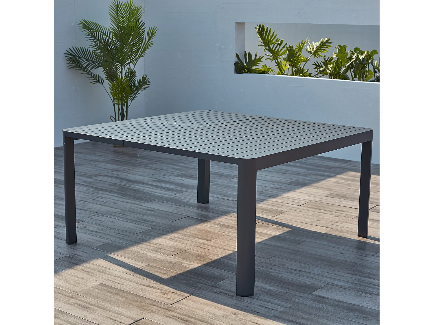 MilaniHome.it - tavolo da giardino in alluminio allungabile 100/150 x 150 cm di design per esterno giardino cm 100/150 x 150 x 75 hdi coloreAntracite