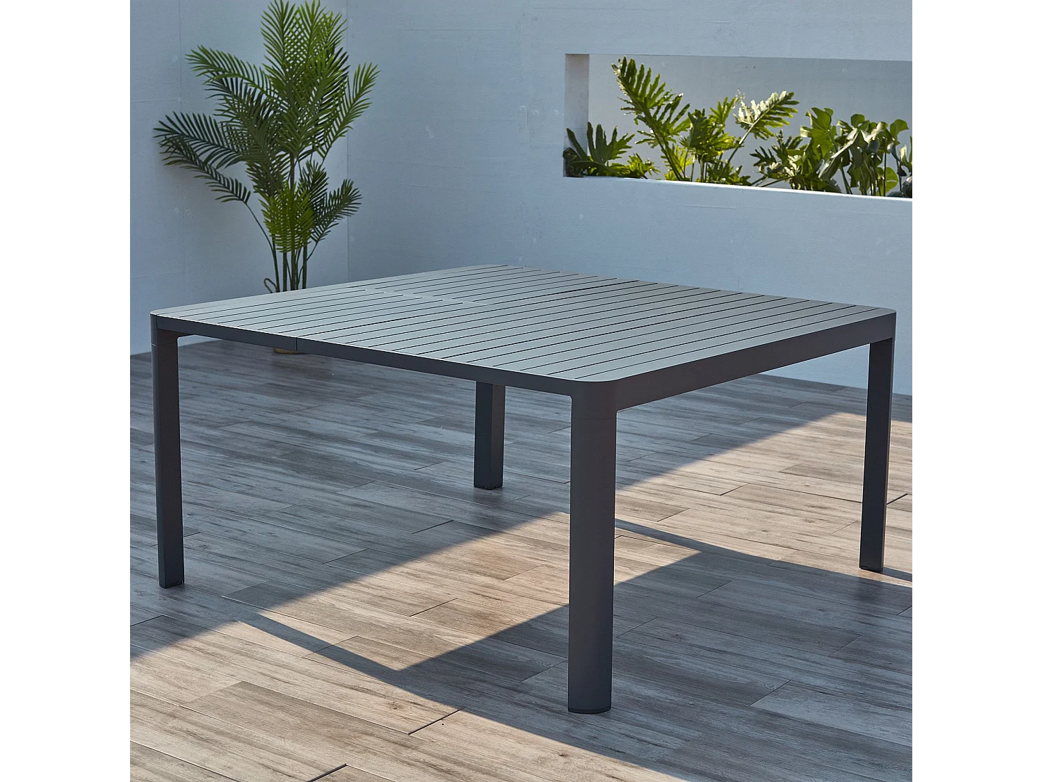 MilaniHome.it - tavolo da giardino in alluminio allungabile 100/150 x 150 cm di design per esterno giardino cm 100/150 x 150 x 75 hdi coloreAntracite