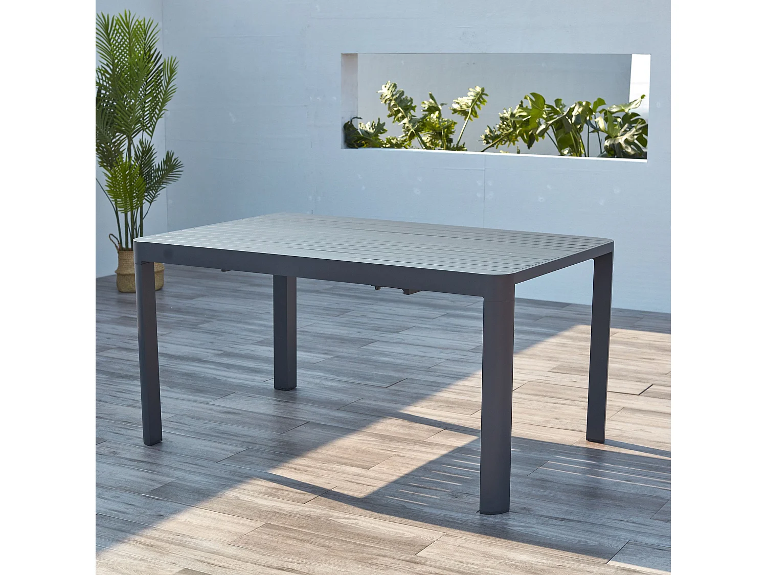 MilaniHome.it - tavolo da giardino in alluminio allungabile 100/150 x 150 cm di design per esterno giardino cm 100/150 x 150 x 75 hdi coloreAntracite