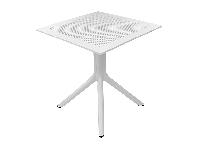 MilaniHome.it - tavolo da giardino in polipropilene di design moderno industrial cm 80 x 80 x 75 hdi coloreBianco