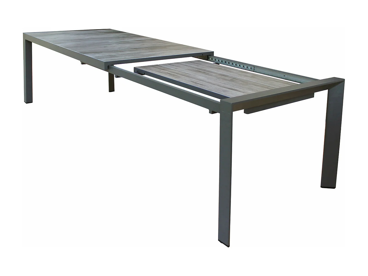 MilaniHome.it - tavolo da giardino in alluminio e ceramica effetto legno di design moderno per esternocm 175/235 x 100 x 75 hdi coloreAntracite