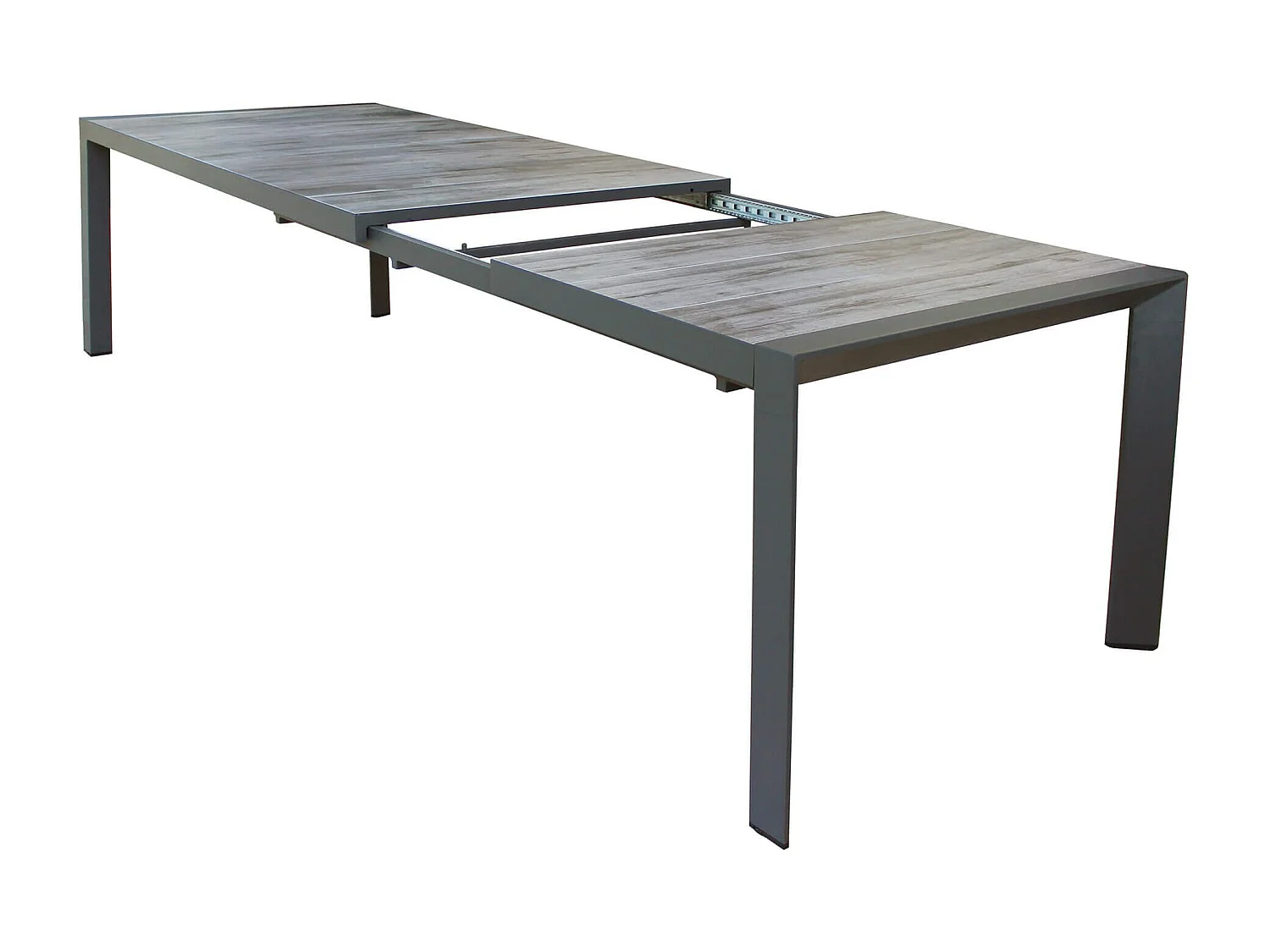 MilaniHome.it - tavolo da giardino in alluminio e ceramica effetto legno di design moderno per esternocm 175/235 x 100 x 75 hdi coloreAntracite