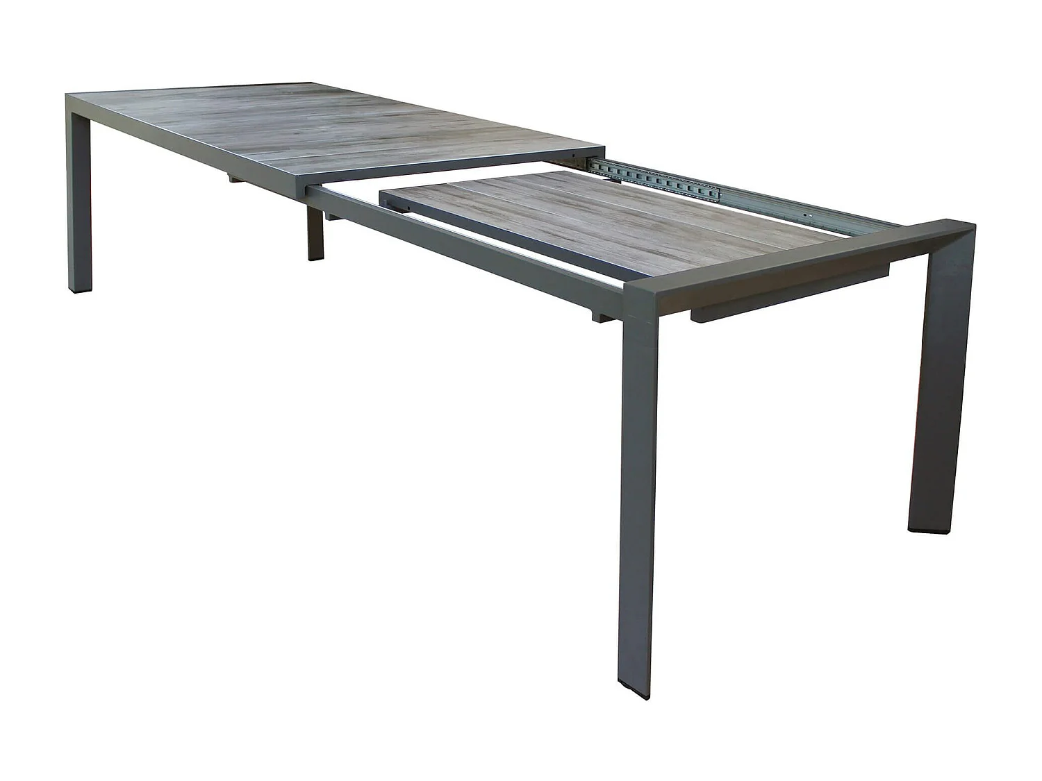 MilaniHome.it - tavolo da giardino in alluminio e ceramica effetto legno di design moderno per esternocm 175/235 x 100 x 75 hdi coloreAntracite