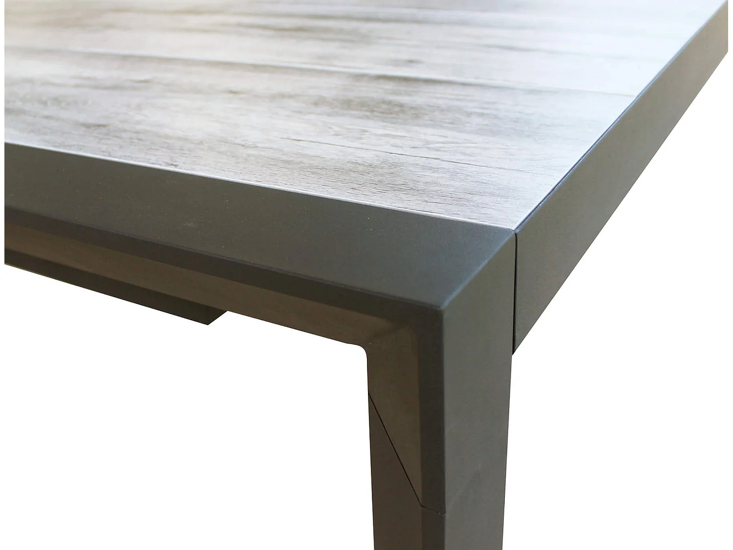 MilaniHome.it - tavolo da giardino in alluminio e ceramica effetto legno di design moderno per esternocm 175/235 x 100 x 75 hdi coloreAntracite