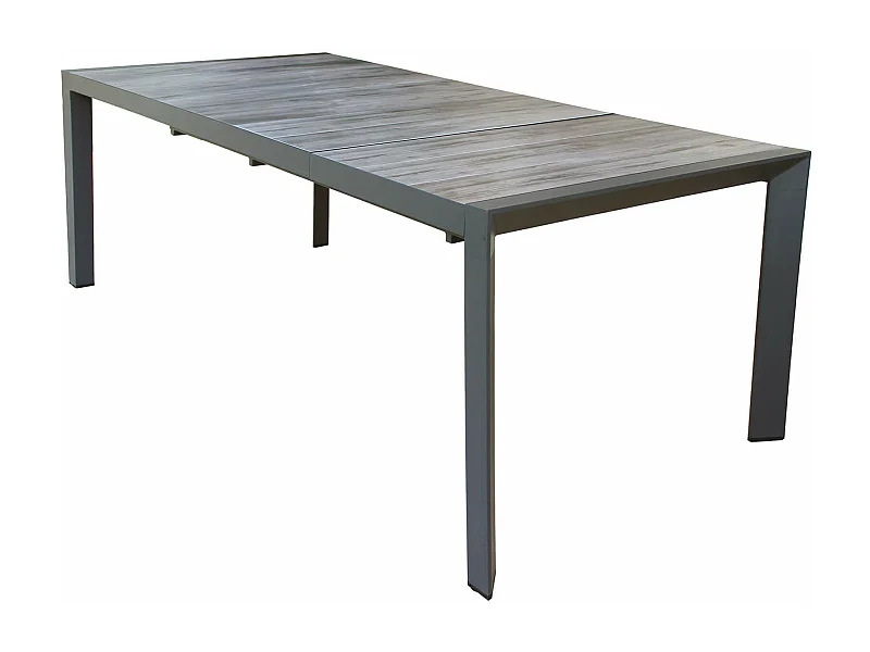 MilaniHome.it - tavolo da giardino in alluminio e ceramica effetto legno di design moderno per esternocm 175/235 x 100 x 75 hdi coloreAntracite