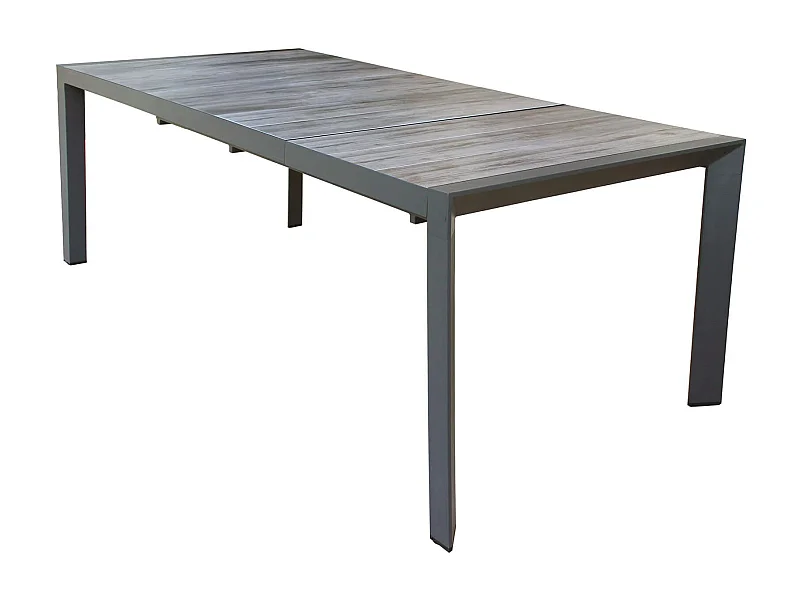 MilaniHome.it - tavolo da giardino in alluminio e ceramica effetto legno di design moderno per esternocm 175/235 x 100 x 75 hdi coloreAntracite