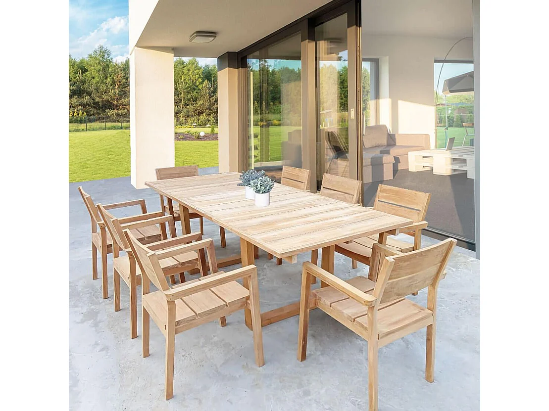 MilaniHome.it - tavolo in teak allungabile 180/260 x 100 di design moderno per giardino cm 180/260 x 100 x 75 hdi coloreMarrone