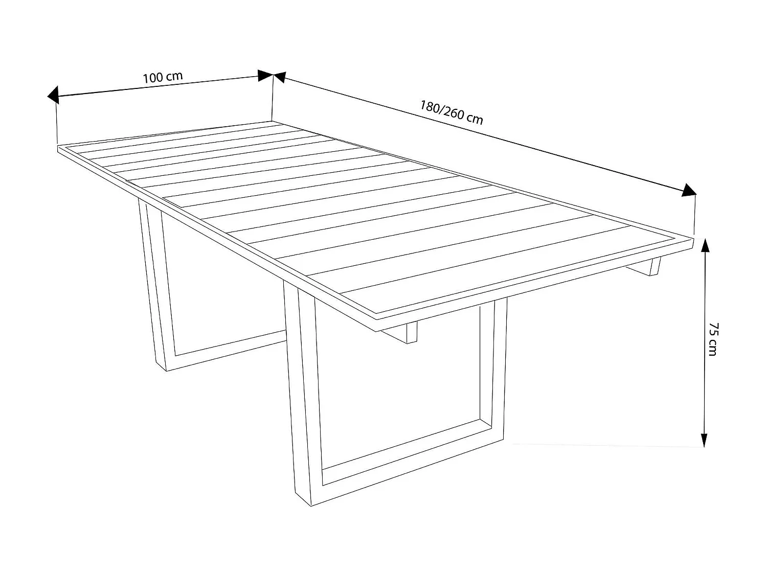 MilaniHome.it - tavolo in teak allungabile 180/260 x 100 di design moderno per giardino cm 180/260 x 100 x 75 hdi coloreMarrone