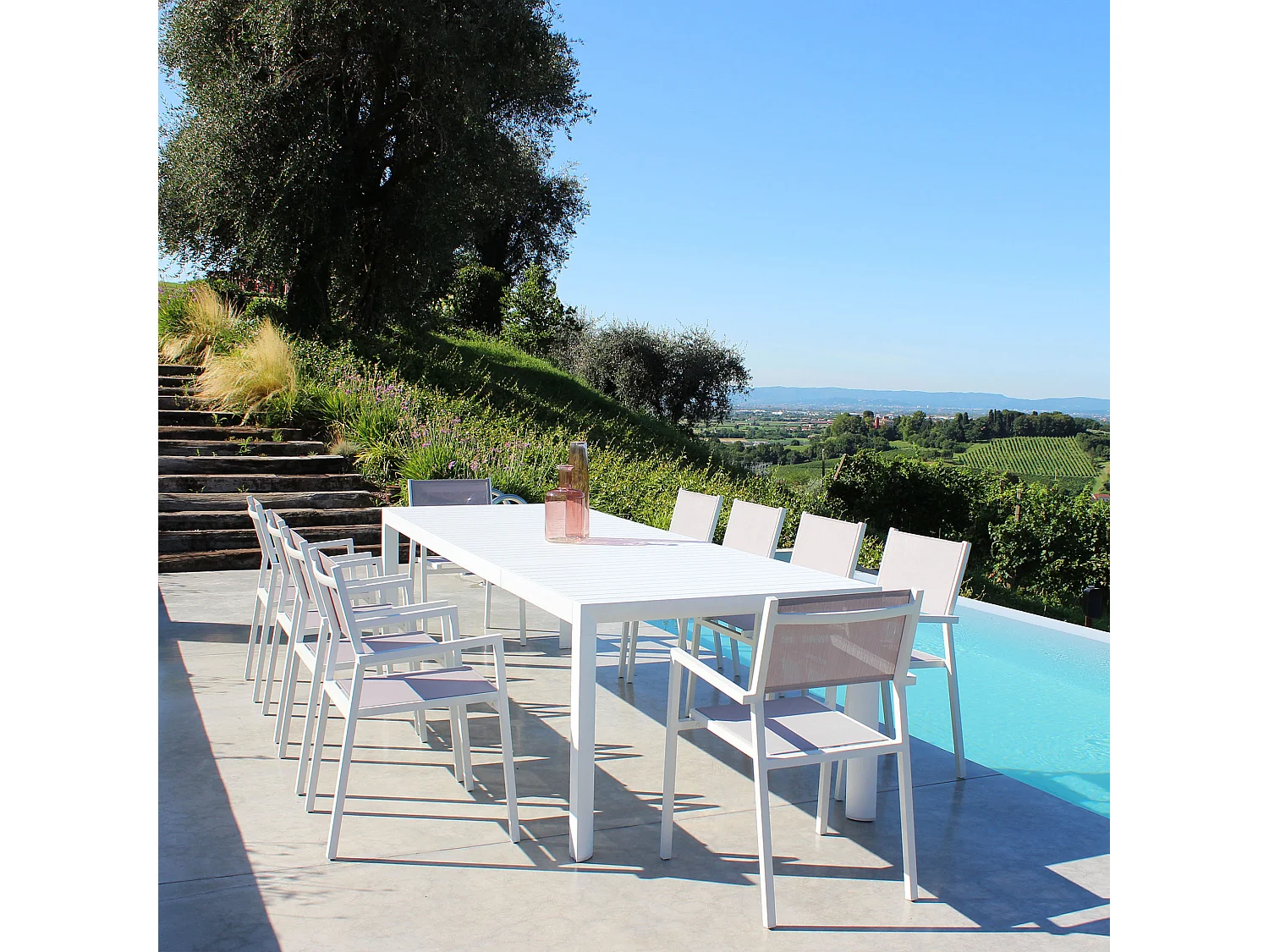 MilaniHome.it - Tavolo Da Giardino Allungabile In Alluminio antiruggine 225/300x100di coloreBianco