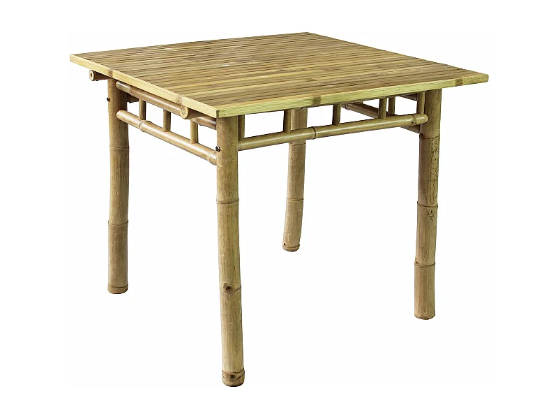 MilaniHome.it - tavolo da giardino in bamboo di design per esterno giardino cm 80 l x 80 p x 75 hdi coloreMarrone chiaro
