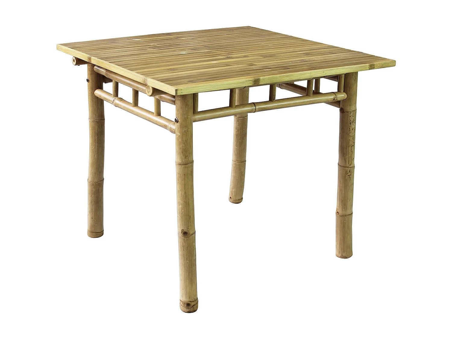 MilaniHome.it - tavolo da giardino in bamboo di design per esterno giardino cm 80 l x 80 p x 75 hdi coloreMarrone chiaro