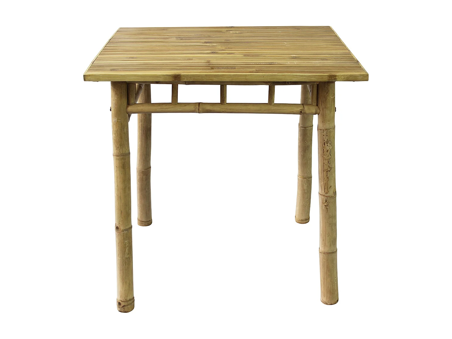 MilaniHome.it - tavolo da giardino in bamboo di design per esterno giardino cm 80 l x 80 p x 75 hdi coloreMarrone chiaro