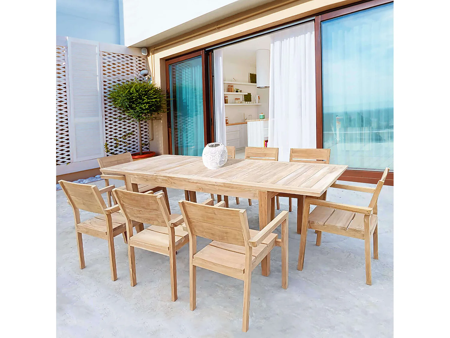 MilaniHome.it - tavolo in teak allungabile 150/210 x 90 di design moderno per giardino cm 150/210 x 90 x 75 hdi coloreMarrone