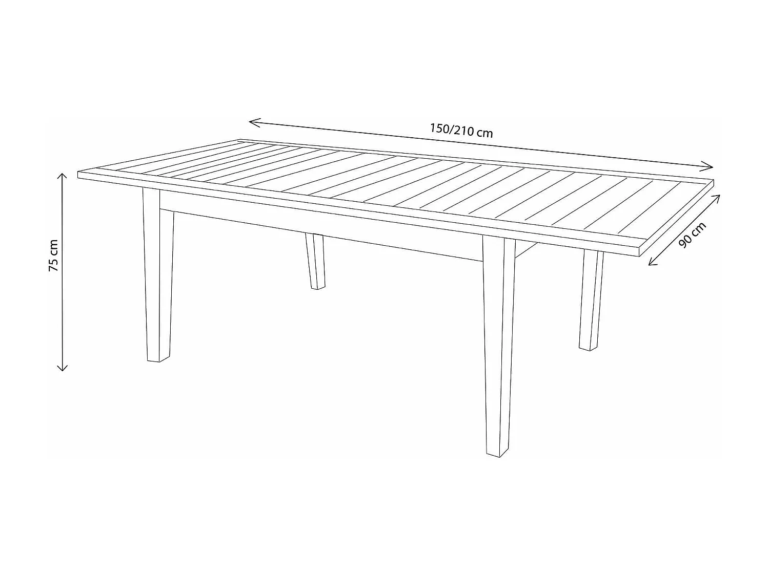 MilaniHome.it - tavolo in teak allungabile 150/210 x 90 di design moderno per giardino cm 150/210 x 90 x 75 hdi coloreMarrone