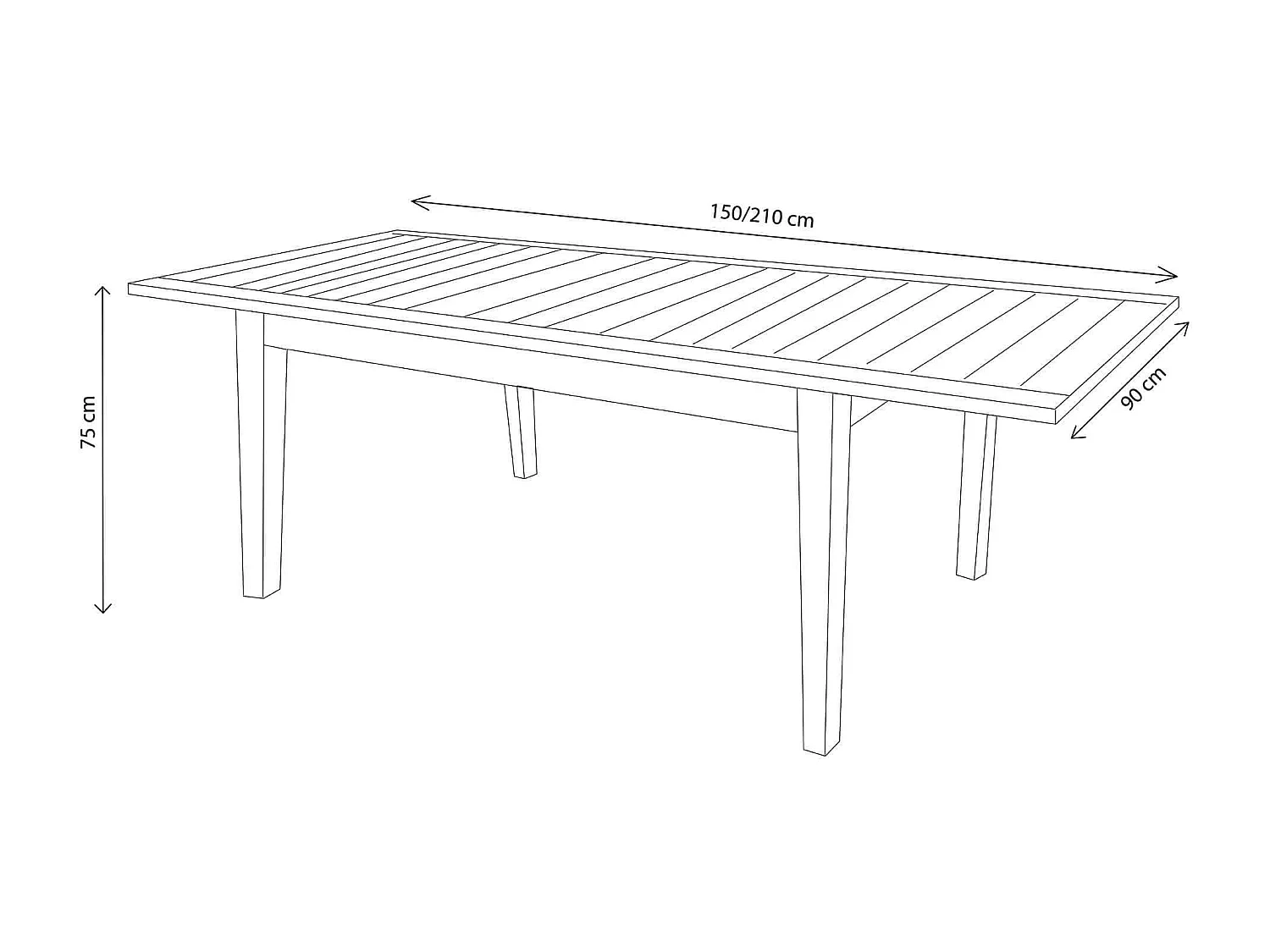 MilaniHome.it - tavolo in teak allungabile 150/210 x 90 di design moderno per giardino cm 150/210 x 90 x 75 hdi coloreMarrone
