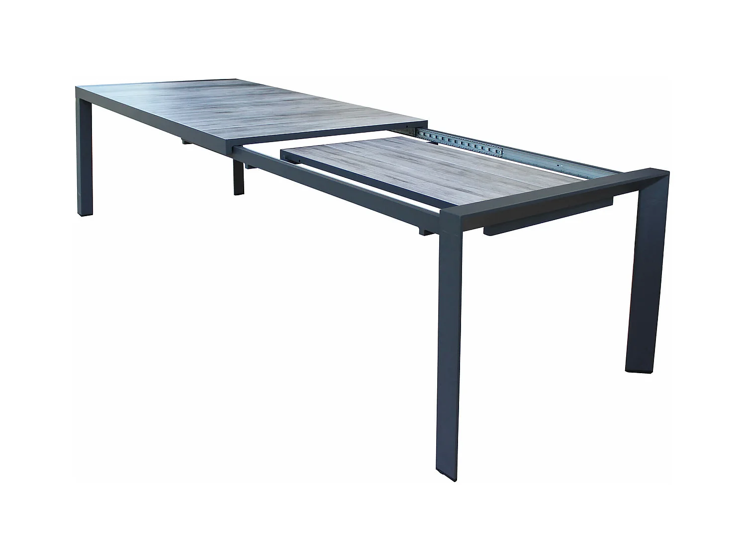 MilaniHome.it - tavolo da giardino allungabile in gres 205/265x105 di design moderno vintage cm 175/235 x 100 x 75 hdi coloreAntracite