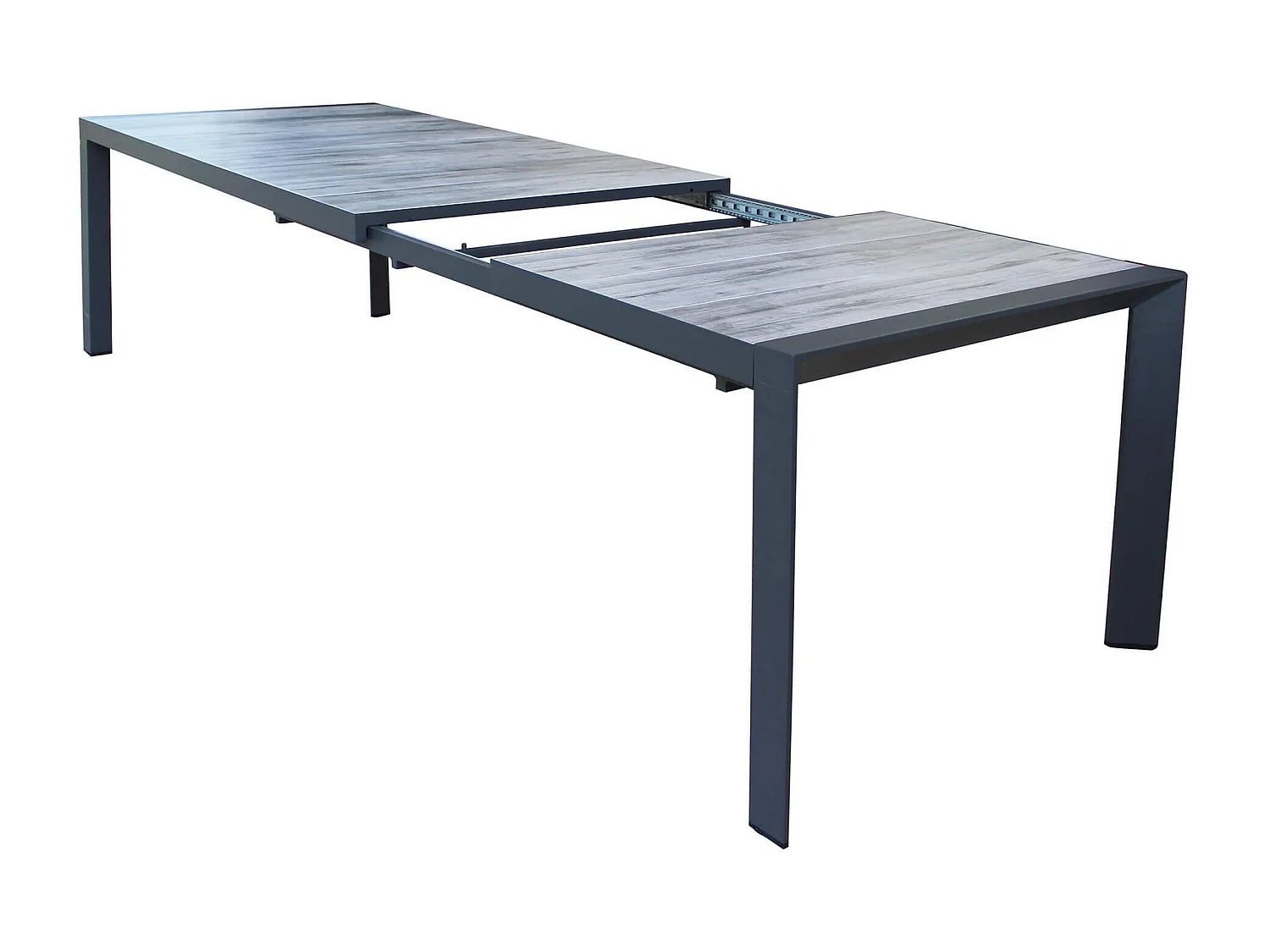 MilaniHome.it - tavolo da giardino allungabile in gres 205/265x105 di design moderno vintage cm 175/235 x 100 x 75 hdi coloreAntracite