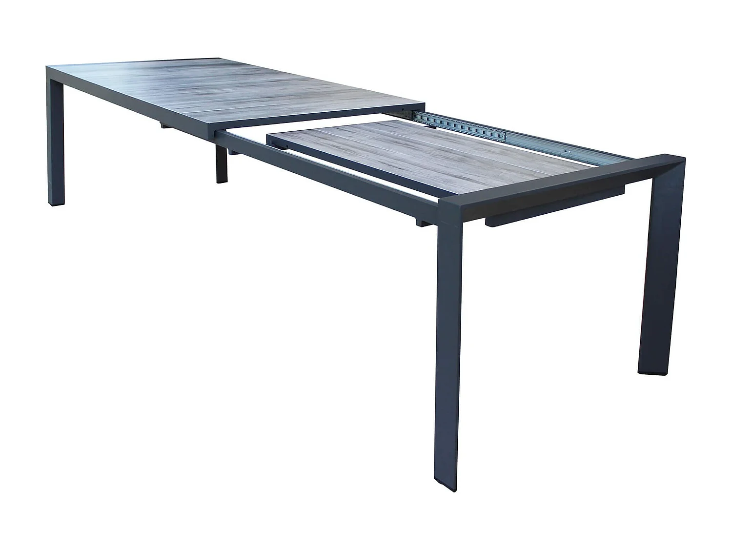 MilaniHome.it - tavolo da giardino allungabile in gres 205/265x105 di design moderno vintage cm 175/235 x 100 x 75 hdi coloreAntracite