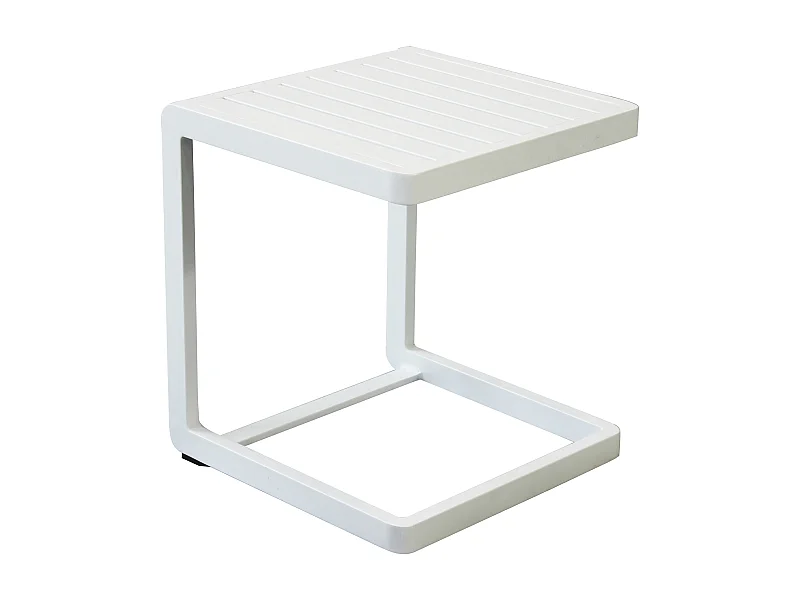MilaniHome.it - tavolino da giardino in alluminio di design per esterno giardino cm 40 l x 40 p x 45 hdi coloreBianco