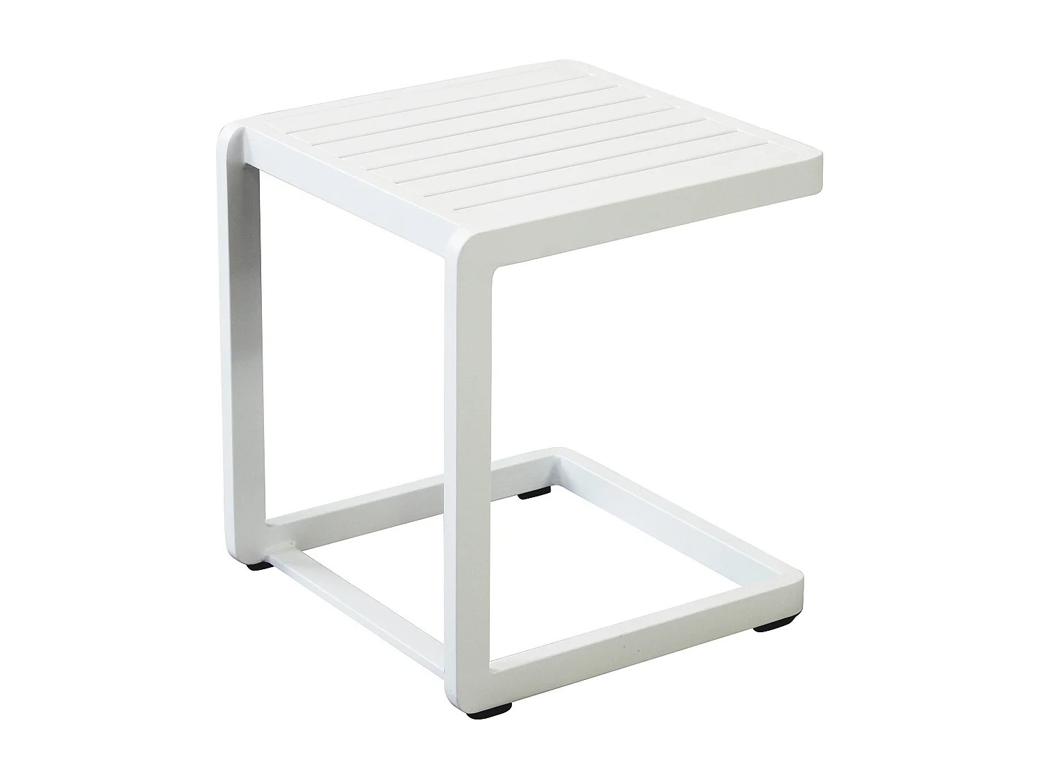 MilaniHome.it - tavolino da giardino in alluminio di design per esterno giardino cm 40 l x 40 p x 45 hdi coloreBianco