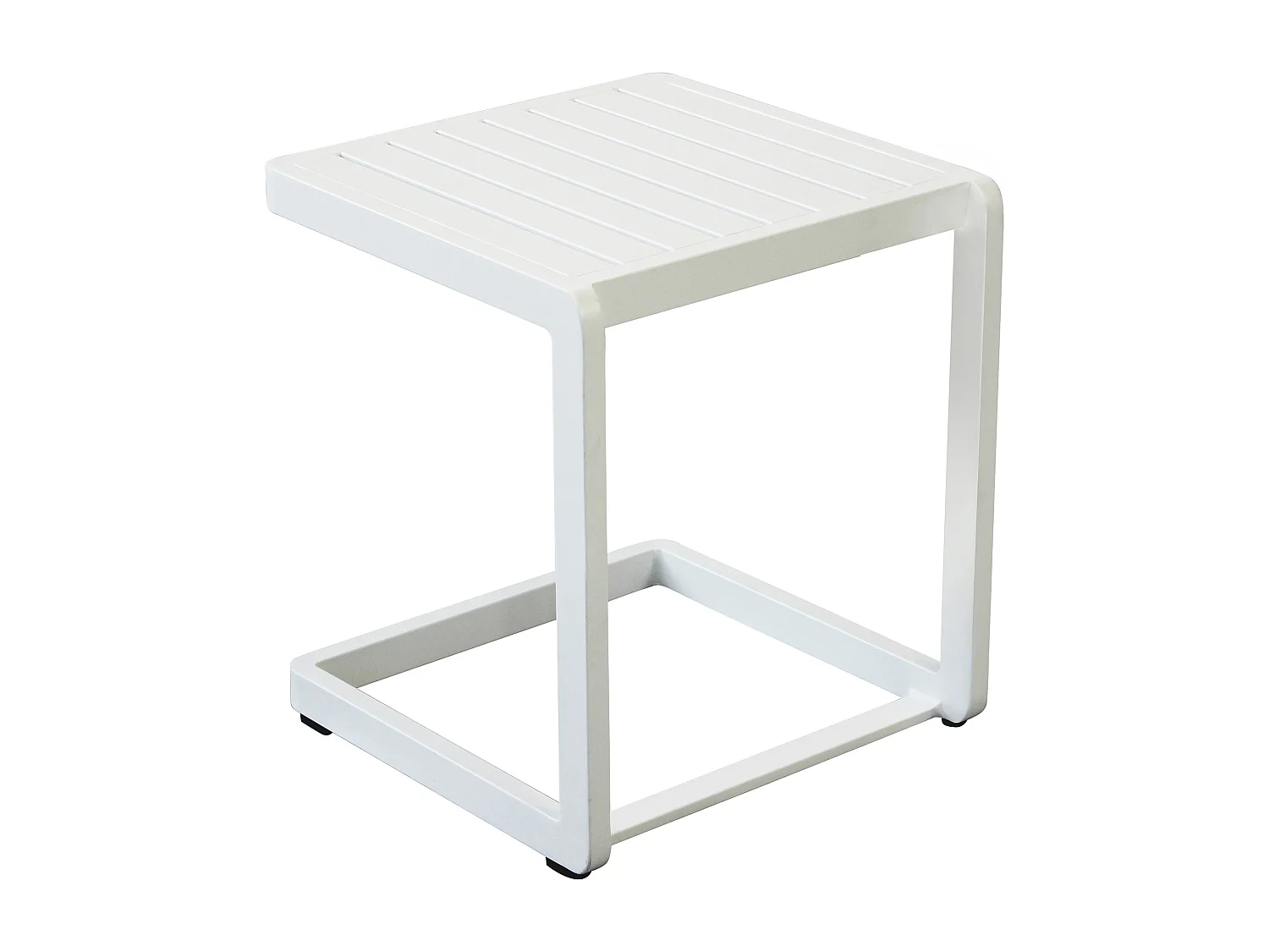 MilaniHome.it - tavolino da giardino in alluminio di design per esterno giardino cm 40 l x 40 p x 45 hdi coloreBianco