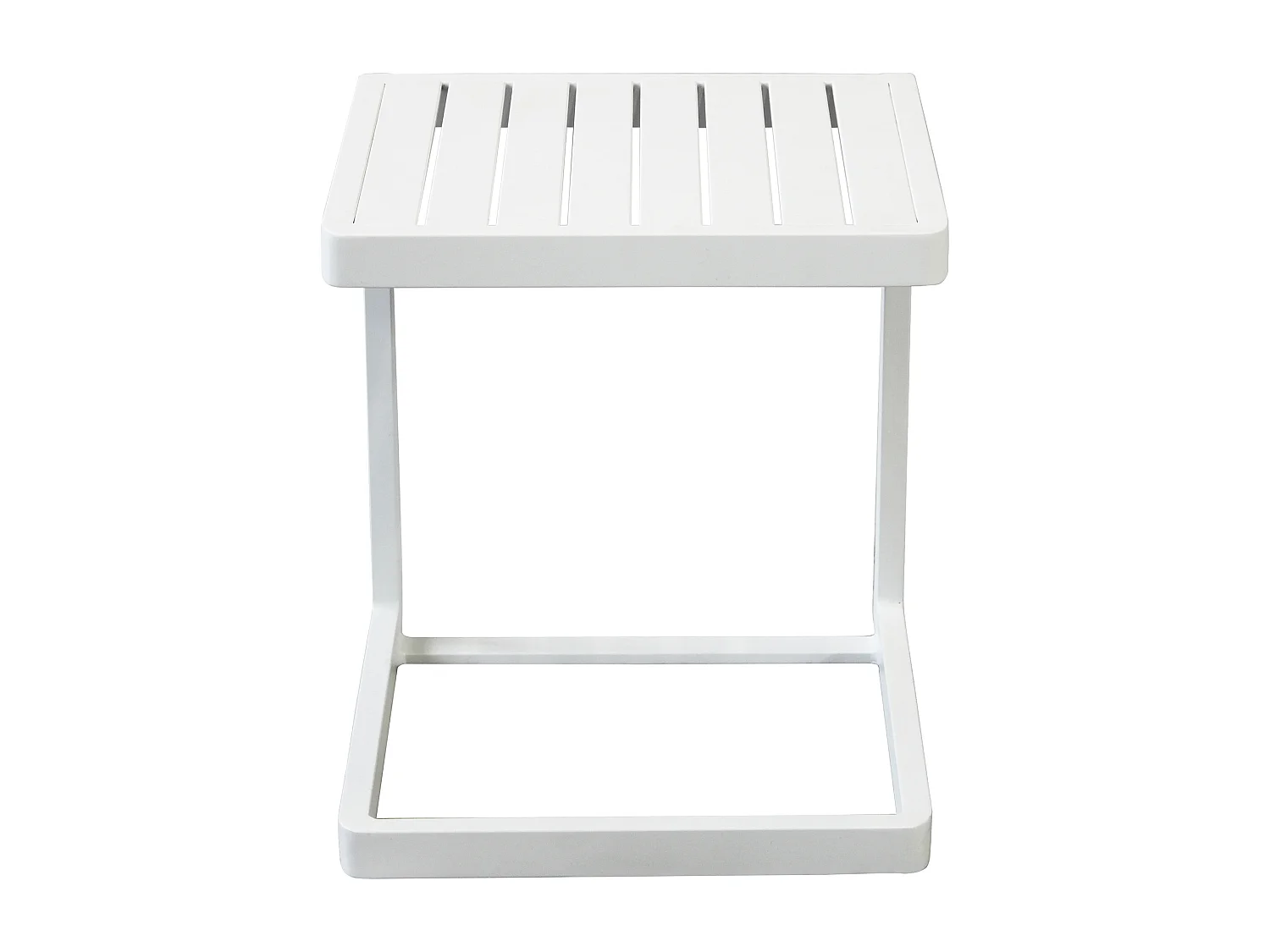MilaniHome.it - tavolino da giardino in alluminio di design per esterno giardino cm 40 l x 40 p x 45 hdi coloreBianco