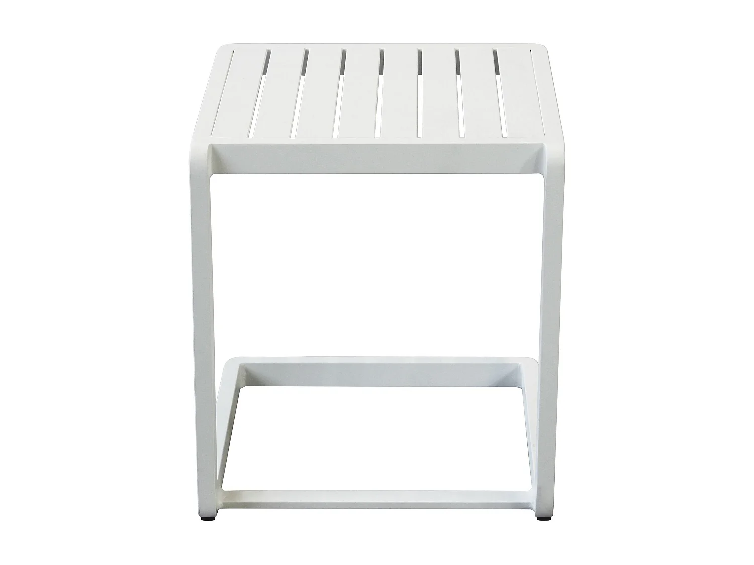 MilaniHome.it - tavolino da giardino in alluminio di design per esterno giardino cm 40 l x 40 p x 45 hdi coloreBianco