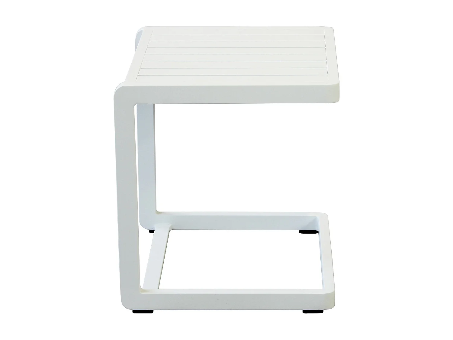MilaniHome.it - tavolino da giardino in alluminio di design per esterno giardino cm 40 l x 40 p x 45 hdi coloreBianco