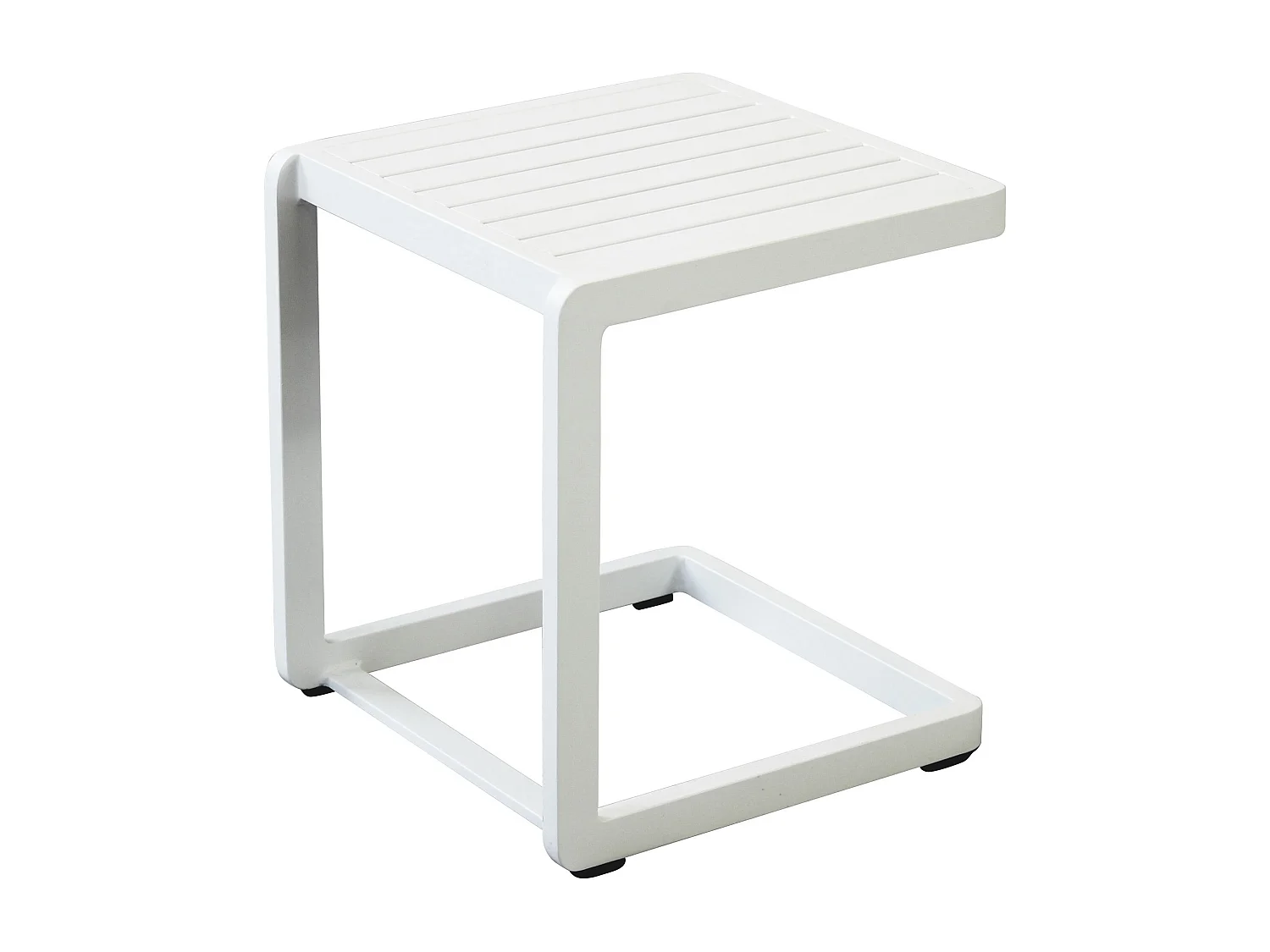 MilaniHome.it - tavolino da giardino in alluminio di design per esterno giardino cm 40 l x 40 p x 45 hdi coloreBianco