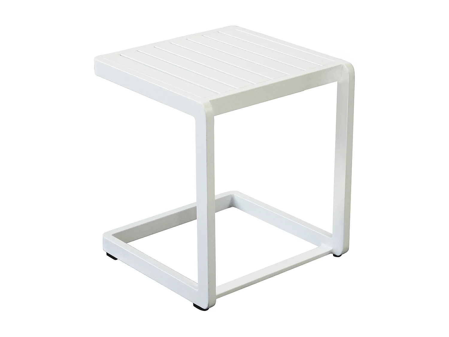 MilaniHome.it - tavolino da giardino in alluminio di design per esterno giardino cm 40 l x 40 p x 45 hdi coloreBianco