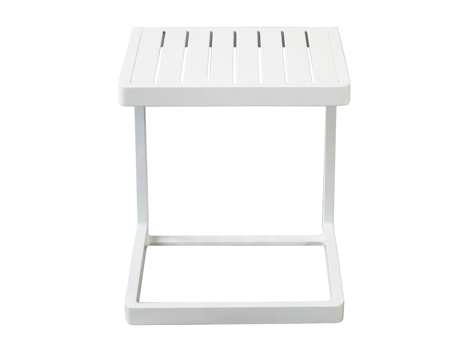 MilaniHome.it - tavolino da giardino in alluminio di design per esterno giardino cm 40 l x 40 p x 45 hdi coloreBianco