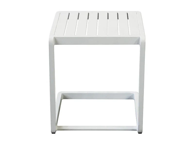 MilaniHome.it - tavolino da giardino in alluminio di design per esterno giardino cm 40 l x 40 p x 45 hdi coloreBianco