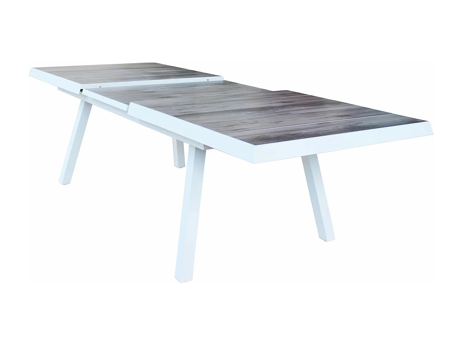 MilaniHome.it - tavolo da giardino allungabile in gres 205/265x105 di design moderno vintage cm 205/265 x 105 x 75 hdi coloreBianco