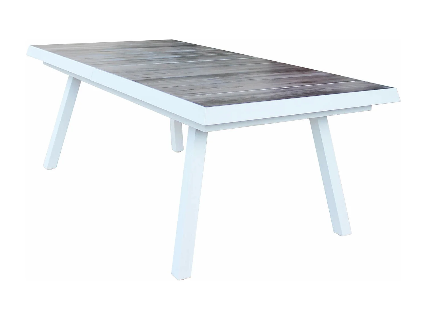 MilaniHome.it - tavolo da giardino allungabile in gres 205/265x105 di design moderno vintage cm 205/265 x 105 x 75 hdi coloreBianco