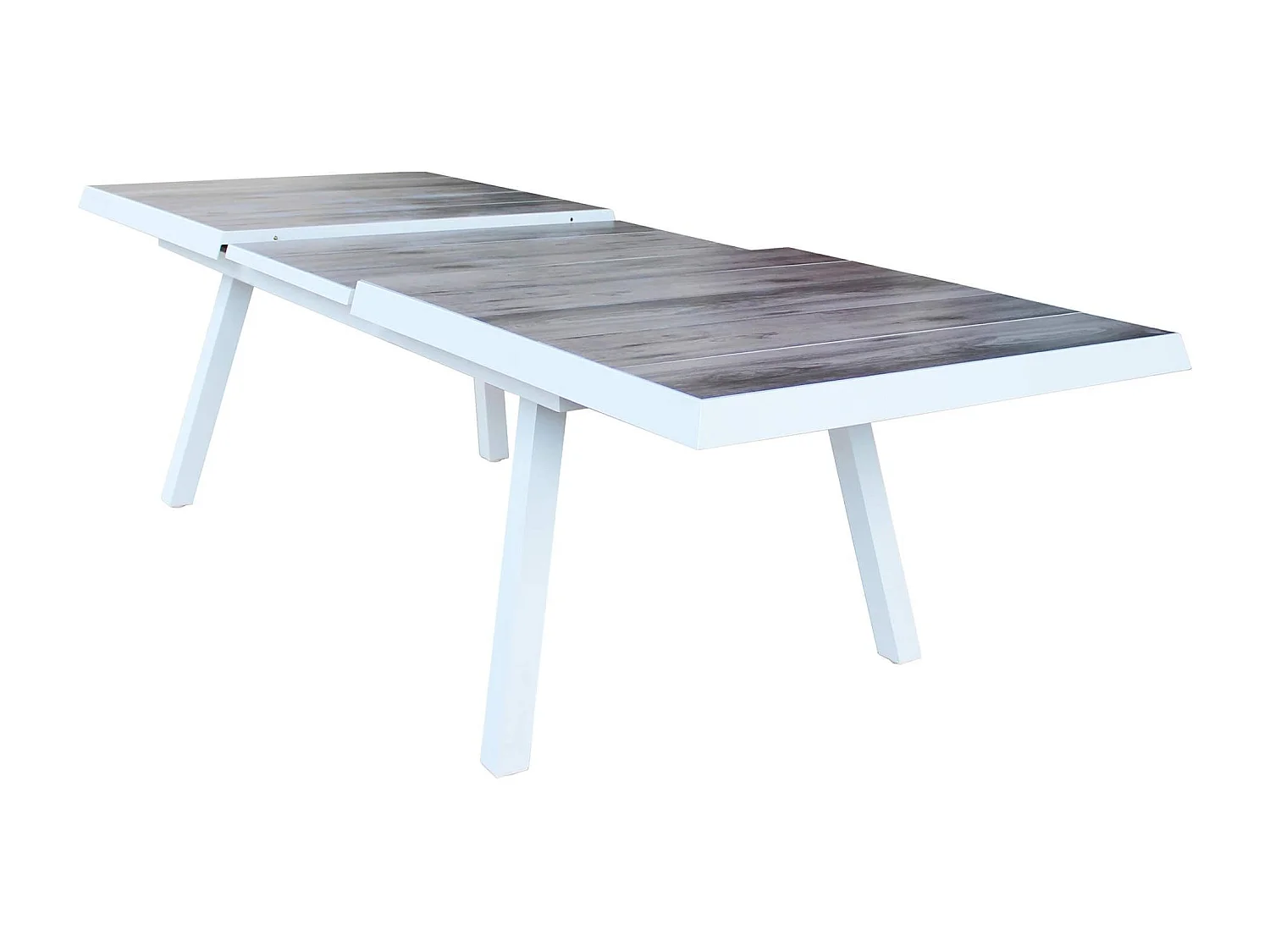 MilaniHome.it - tavolo da giardino allungabile in gres 205/265x105 di design moderno vintage cm 205/265 x 105 x 75 hdi coloreBianco