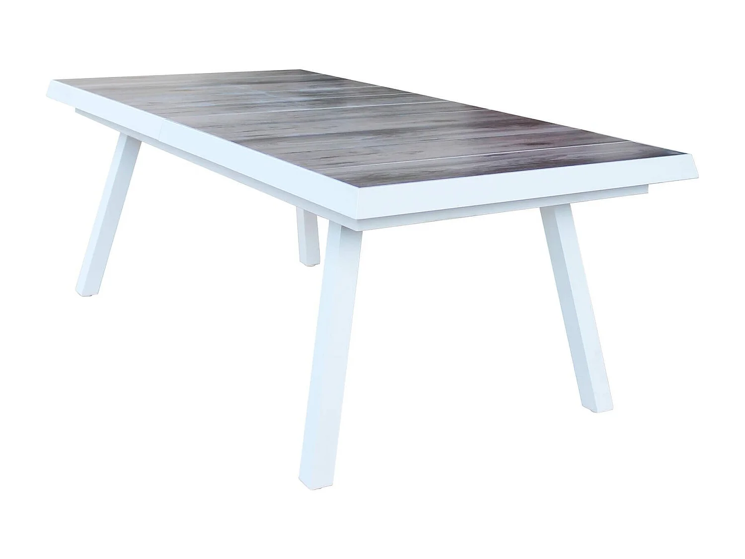 MilaniHome.it - tavolo da giardino allungabile in gres 205/265x105 di design moderno vintage cm 205/265 x 105 x 75 hdi coloreBianco