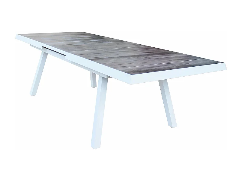 MilaniHome.it - tavolo da giardino allungabile in gres 205/265x105 di design moderno vintage cm 205/265 x 105 x 75 hdi coloreBianco
