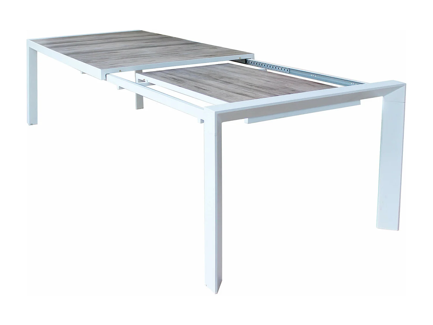 MilaniHome.it - tavolo da giardino allungabile in gres 205/265x105 di design moderno vintage cm 175/235 x 100 x 75 hdi coloreBianco