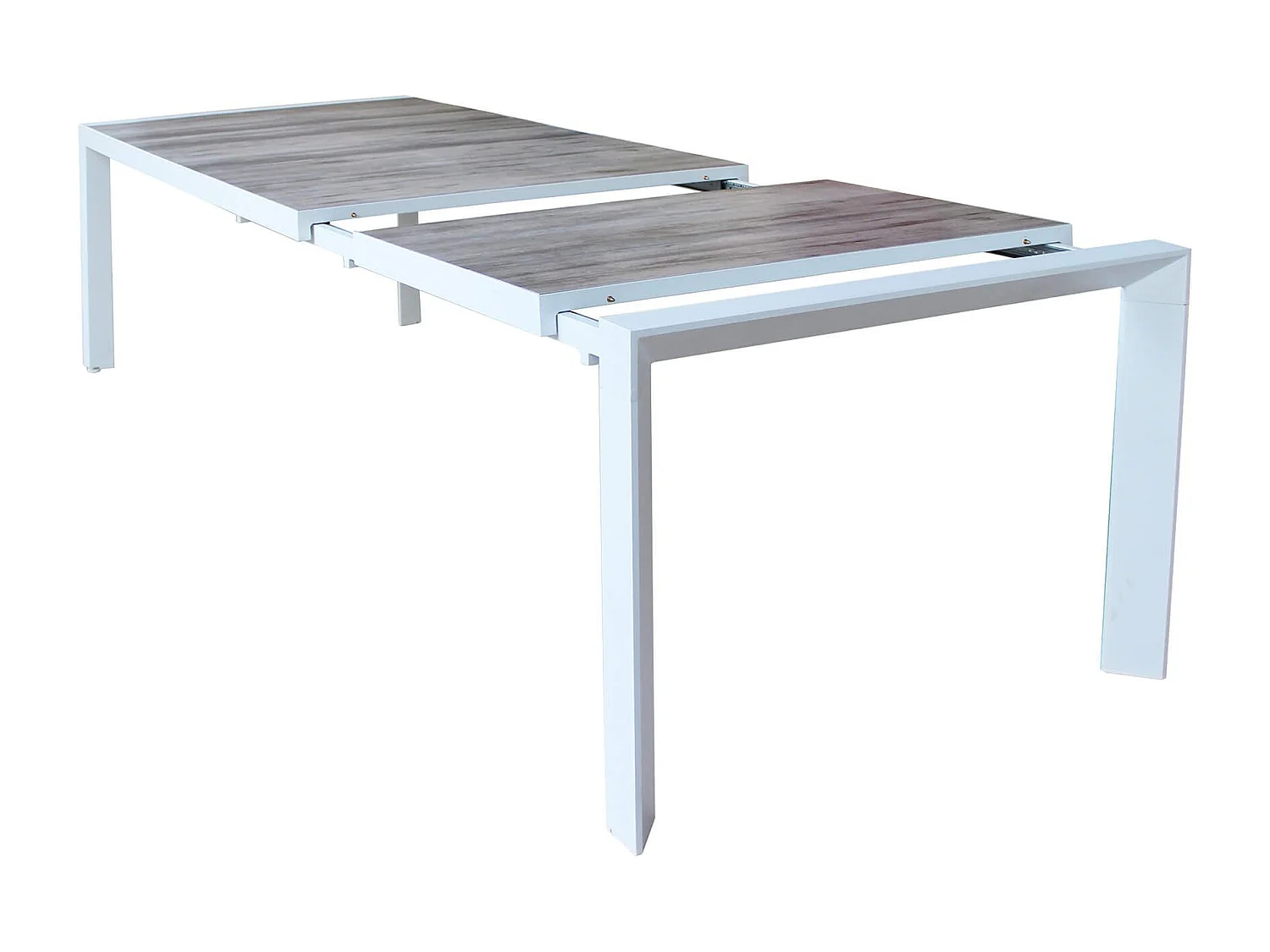 MilaniHome.it - tavolo da giardino allungabile in gres 205/265x105 di design moderno vintage cm 175/235 x 100 x 75 hdi coloreBianco