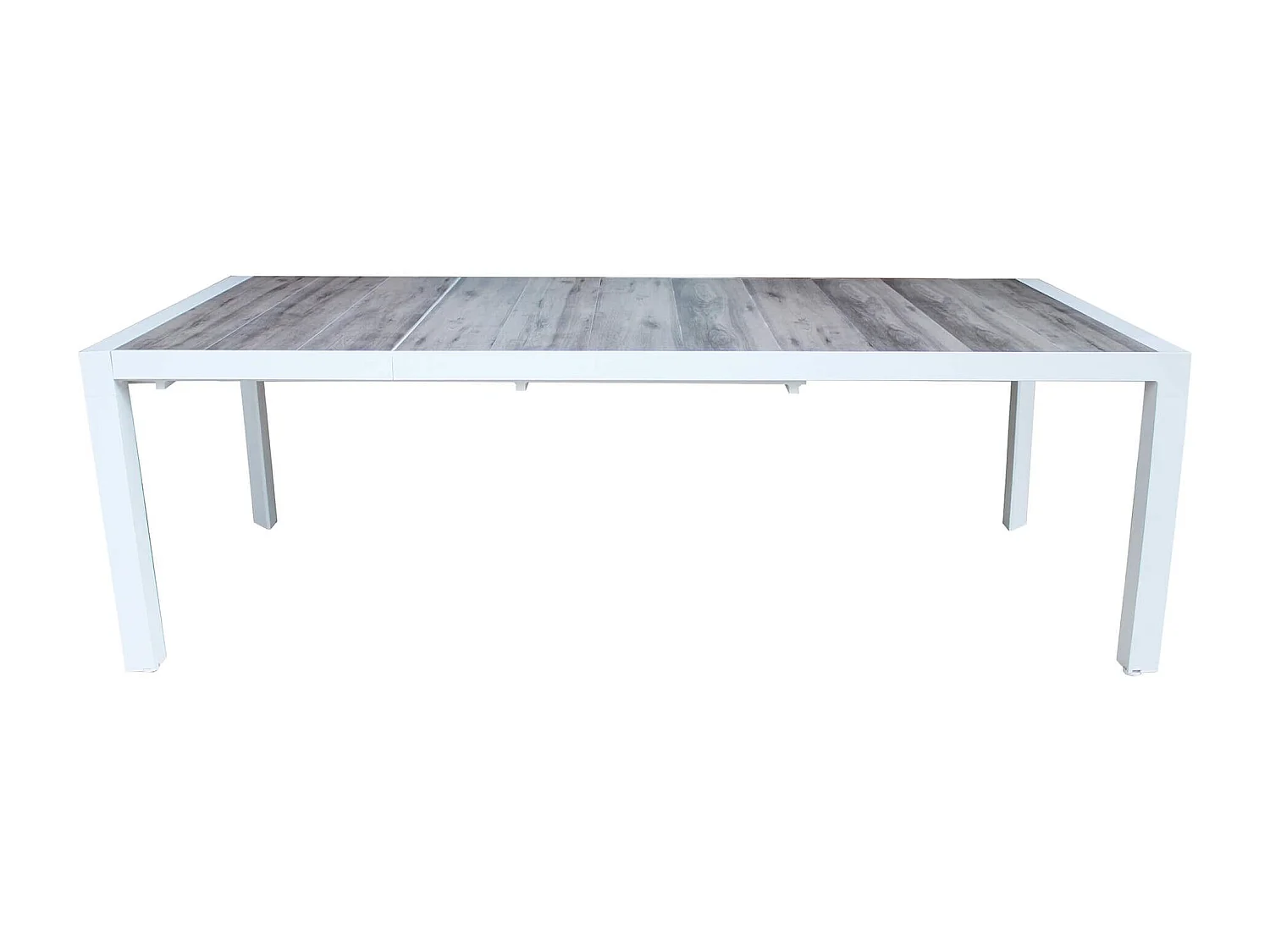 MilaniHome.it - tavolo da giardino allungabile in gres 205/265x105 di design moderno vintage cm 175/235 x 100 x 75 hdi coloreBianco