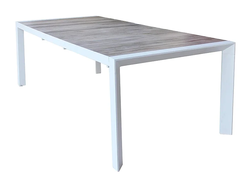 MilaniHome.it - tavolo da giardino allungabile in gres 205/265x105 di design moderno vintage cm 175/235 x 100 x 75 hdi coloreBianco