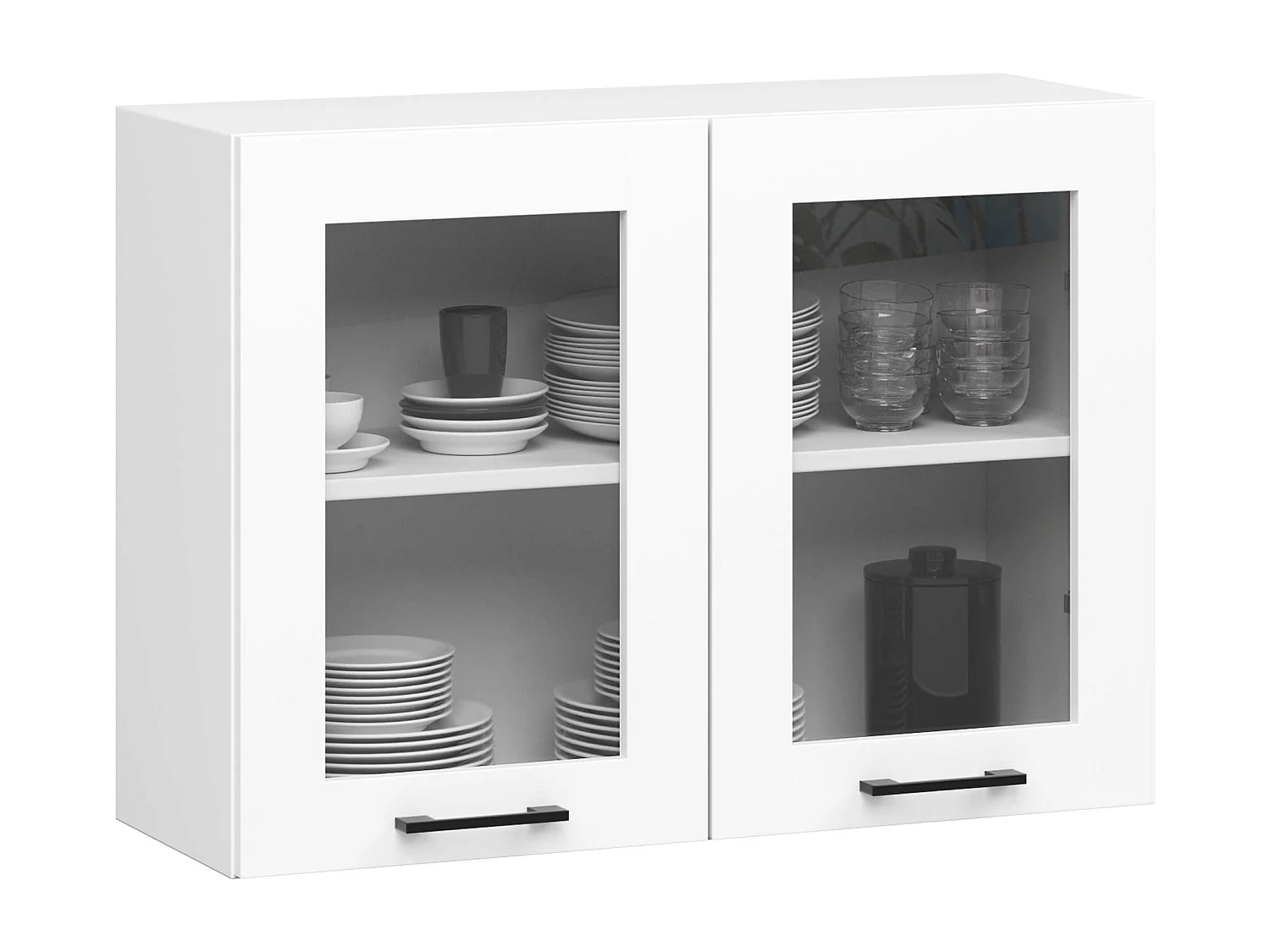 Szafka kuchenna wisząca witryna AKORD OLIWIA W80 Biała 80 cm 2 drzwi kolor Biały mat 2 półki 80x30,5x58 cm