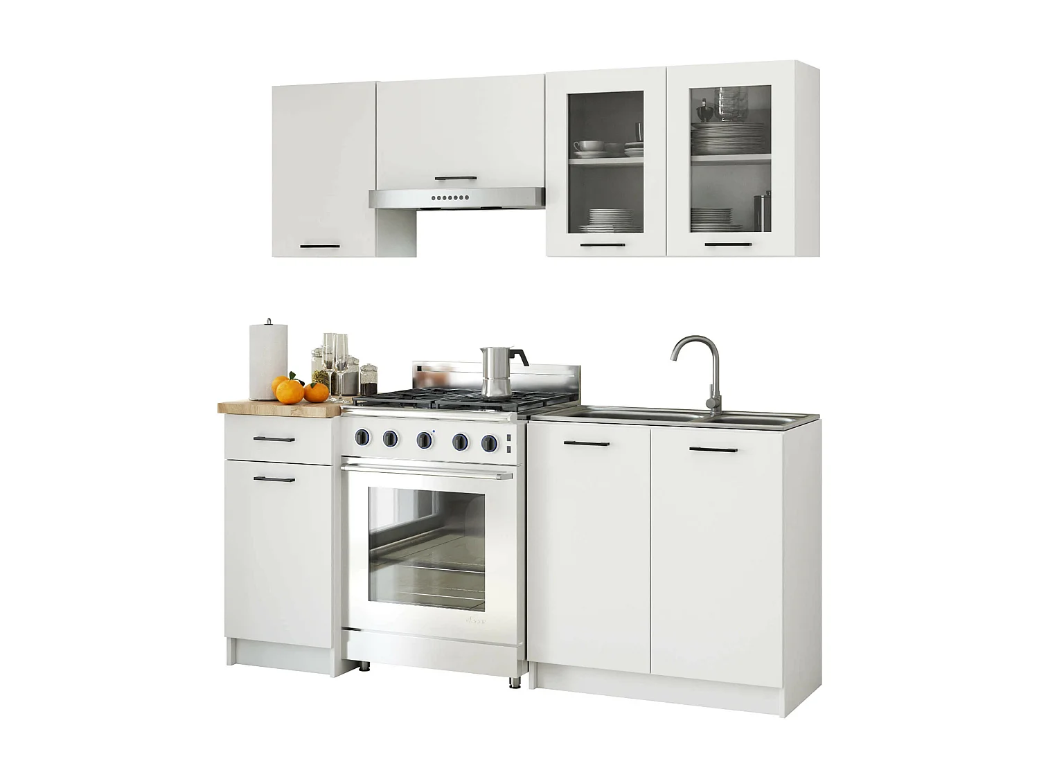 Szafka kuchenna wisząca witryna AKORD OLIWIA W80 Biała 80 cm 2 drzwi kolor Biały mat 2 półki 80x30,5x58 cm