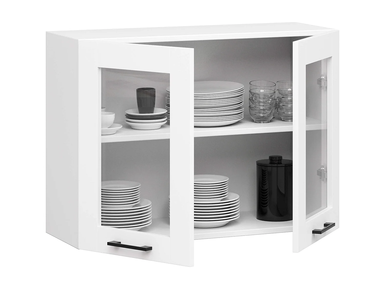 Szafka kuchenna wisząca witryna AKORD OLIWIA W80 Biała 80 cm 2 drzwi kolor Biały mat 2 półki 80x30,5x58 cm