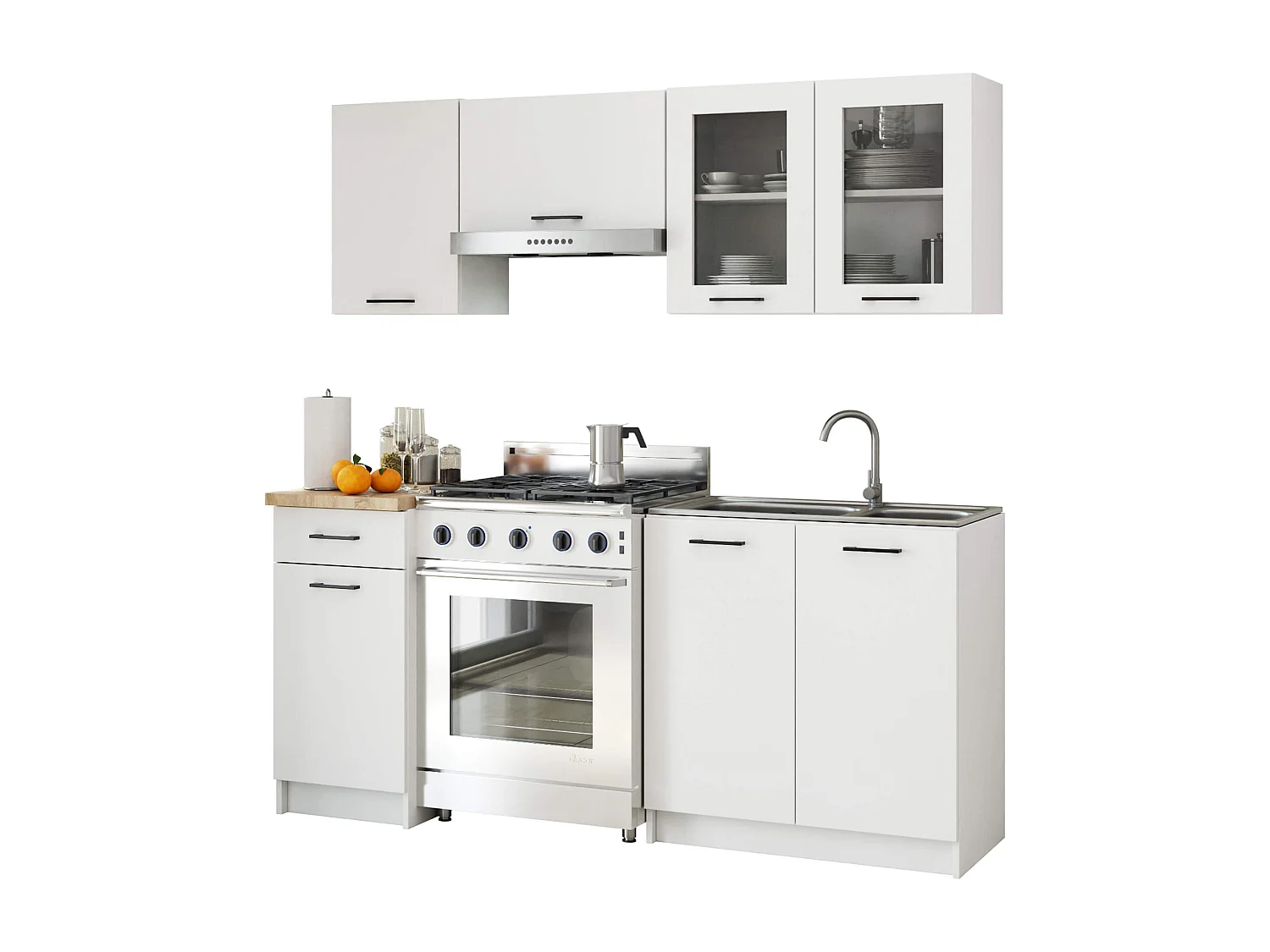 Szafka kuchenna wisząca witryna AKORD OLIWIA W80 Biała 80 cm 2 drzwi kolor Biały mat 2 półki 80x30,5x58 cm